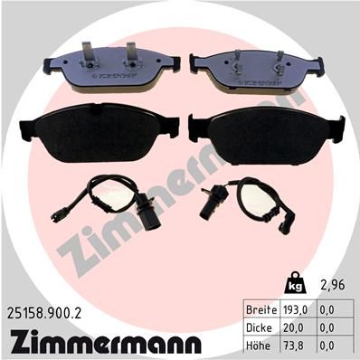 ZIMMERMANN 25158.900.2 Brake Pad Set, disc brake