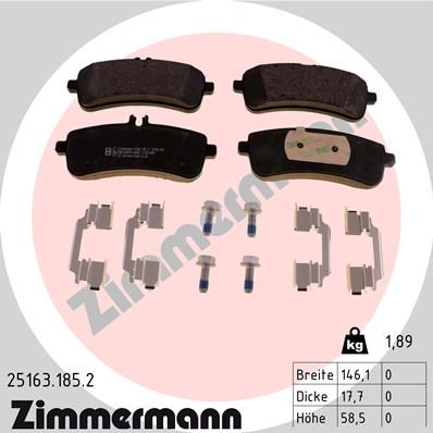 Brake Pad Set, disc brake ZIMMERMANN 25163.185.2