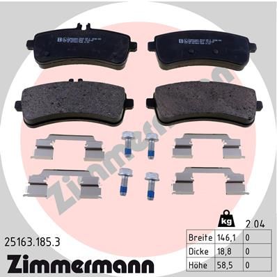 ZIMMERMANN 25163.185.3 Brake Pad Set, disc brake