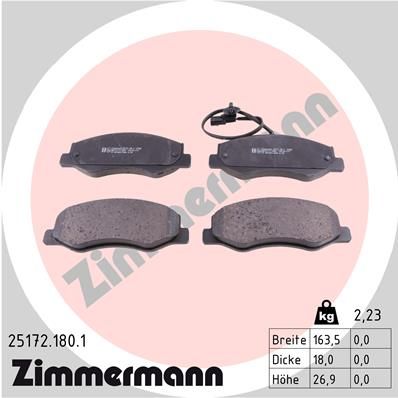 ZIMMERMANN 25172.180.1 Brake Pad Set, disc brake
