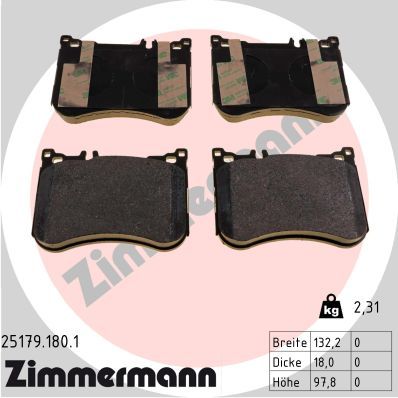 Brake Pad Set, disc brake ZIMMERMANN 25179.180.1
