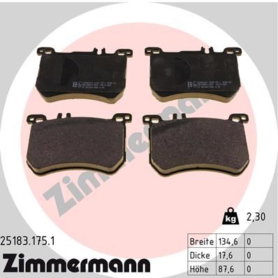 Brake Pad Set, disc brake ZIMMERMANN 25183.175.1