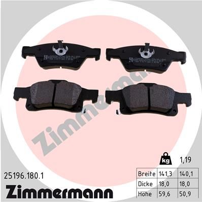 ZIMMERMANN 25196.180.1 Brake Pad Set, disc brake