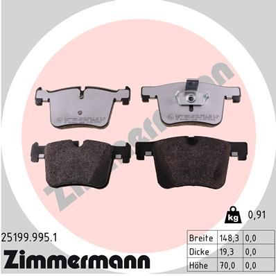 Brake Pad Set, disc brake ZIMMERMANN 25199.995.1