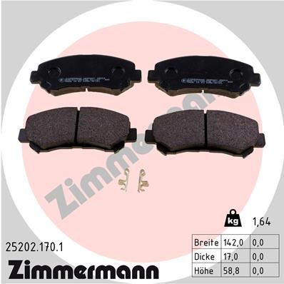 ZIMMERMANN 25202.170.1 Brake Pad Set, disc brake