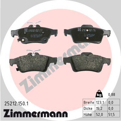 Brake Pad Set, disc brake ZIMMERMANN 25212.150.1
