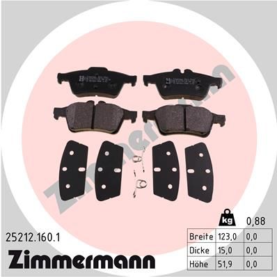 Brake Pad Set, disc brake ZIMMERMANN 25212.160.1