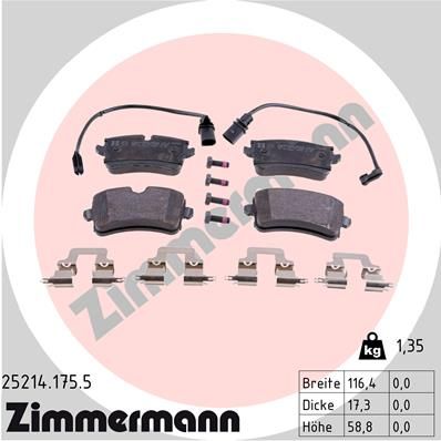 ZIMMERMANN 25214.175.5 Brake Pad Set, disc brake