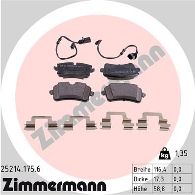 ZIMMERMANN 25214.175.6 Brake Pad Set, disc brake