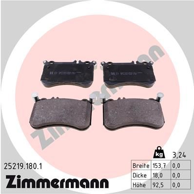 ZIMMERMANN 25219.180.1 Brake Pad Set, disc brake