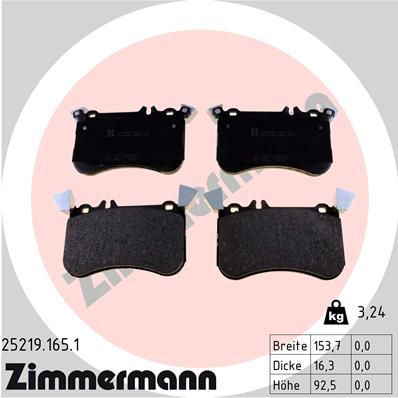 ZIMMERMANN 25219.165.1 Brake Pad Set, disc brake
