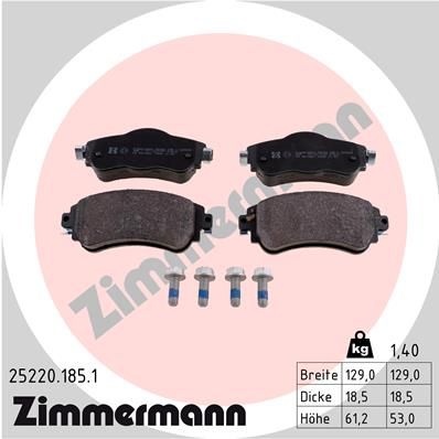 Brake Pad Set, disc brake ZIMMERMANN 25220.185.1
