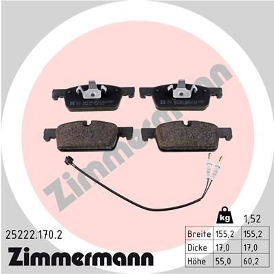 ZIMMERMANN 25222.170.2 Brake Pad Set, disc brake