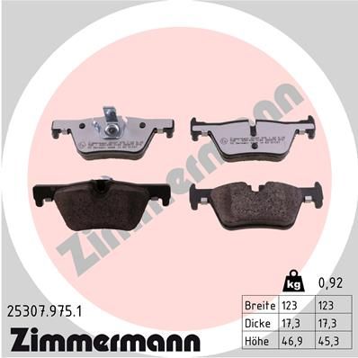 Brake Pad Set, disc brake ZIMMERMANN 25307.975.1