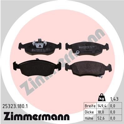ZIMMERMANN 25323.180.1 Brake Pad Set, disc brake