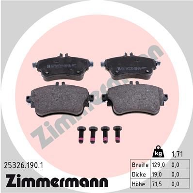 ZIMMERMANN 25326.190.1 Brake Pad Set, disc brake