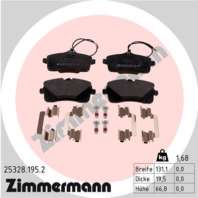 ZIMMERMANN 25328.195.2 Brake Pad Set, disc brake