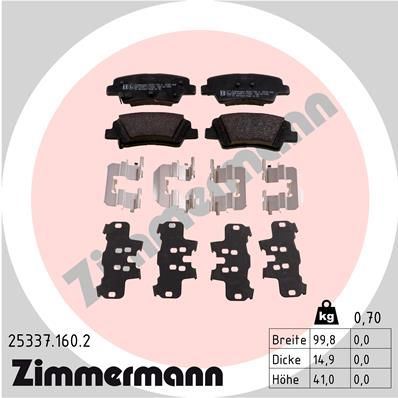 ZIMMERMANN 25337.160.2 Brake Pad Set, disc brake
