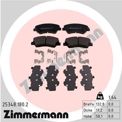 ZIMMERMANN 25348.180.2 Brake Pad Set, disc brake