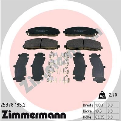 ZIMMERMANN 25378.185.2 Brake Pad Set, disc brake