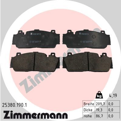 Brake Pad Set, disc brake ZIMMERMANN 25380.190.1