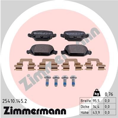 ZIMMERMANN 25410.145.2 Brake Pad Set, disc brake