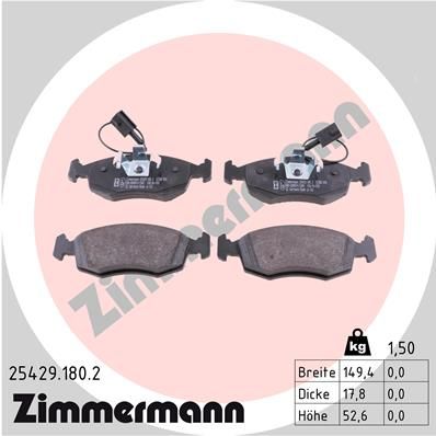 ZIMMERMANN 25429.180.2 Brake Pad Set, disc brake