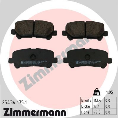 Brake Pad Set, disc brake ZIMMERMANN 25434.175.1