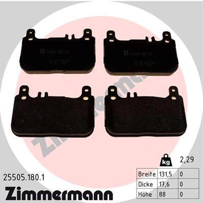 ZIMMERMANN 25505.180.1 Brake Pad Set, disc brake