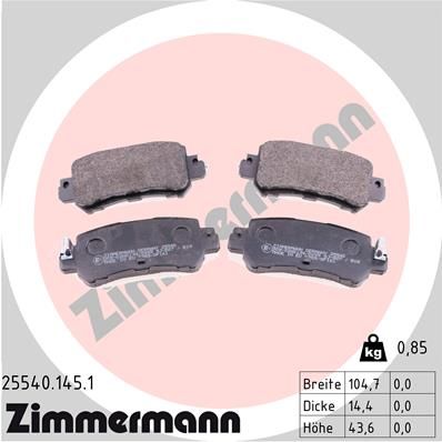 Brake Pad Set, disc brake ZIMMERMANN 25540.145.1