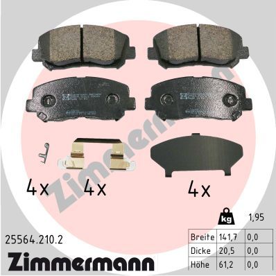 Brake Pad Set, disc brake ZIMMERMANN 25564.210.2