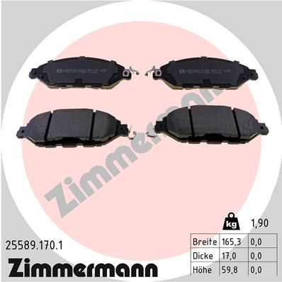 ZIMMERMANN 25589.170.1 Brake Pad Set, disc brake