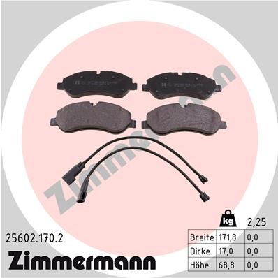 ZIMMERMANN 25602.170.2 Brake Pad Set, disc brake