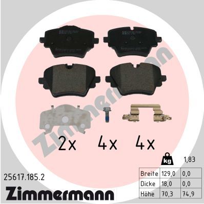 ZIMMERMANN 25617.185.2 Brake Pad Set, disc brake