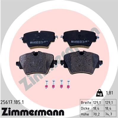 ZIMMERMANN 25617.185.1 Brake Pad Set, disc brake