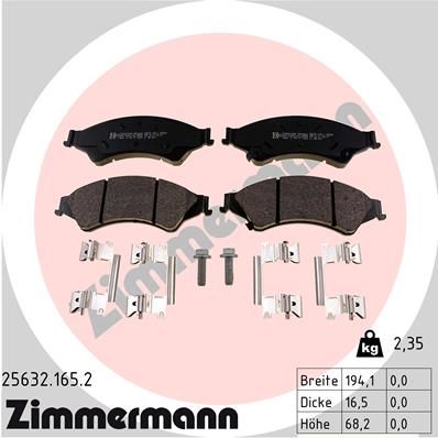 Brake Pad Set, disc brake ZIMMERMANN 25632.165.2