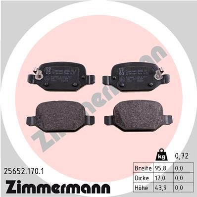 Brake Pad Set, disc brake ZIMMERMANN 25652.170.1