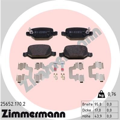 Brake Pad Set, disc brake ZIMMERMANN 25652.170.2