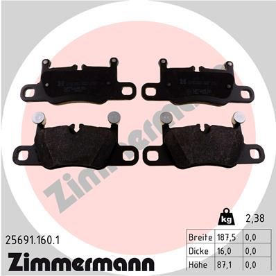 ZIMMERMANN 25691.160.1 Brake Pad Set, disc brake