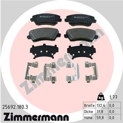 Brake Pad Set, disc brake ZIMMERMANN 25692.180.3
