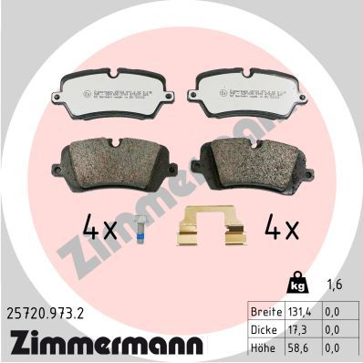 ZIMMERMANN 25720.973.2 Brake Pad Set, disc brake