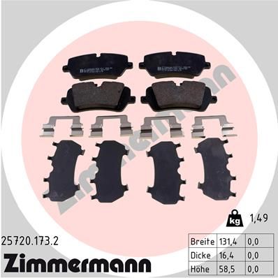 ZIMMERMANN 25720.173.2 Brake Pad Set, disc brake