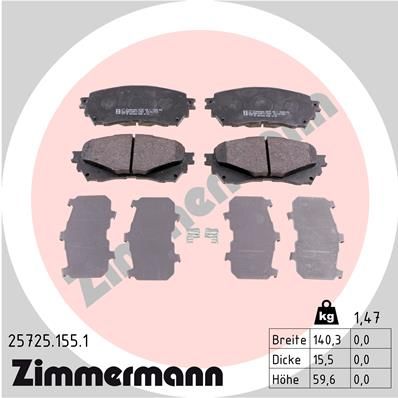 ZIMMERMANN 25725.155.1 Brake Pad Set, disc brake