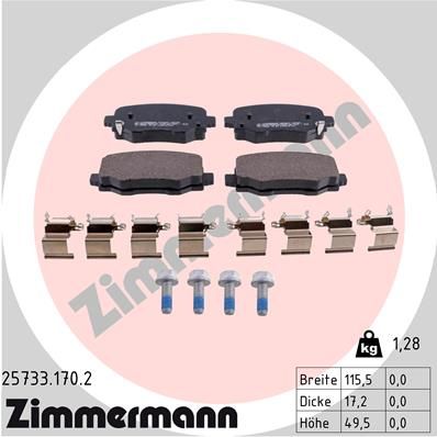 ZIMMERMANN 25733.170.2 Brake Pad Set, disc brake