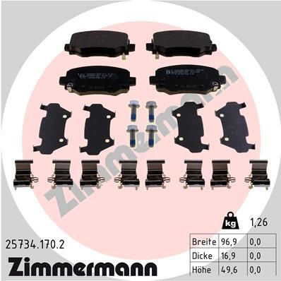 ZIMMERMANN 25734.170.2 Brake Pad Set, disc brake