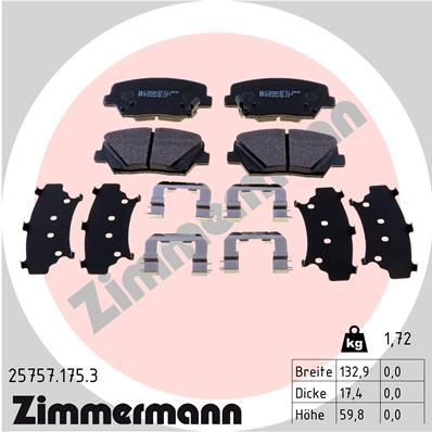ZIMMERMANN 25757.175.3 Brake Pad Set, disc brake