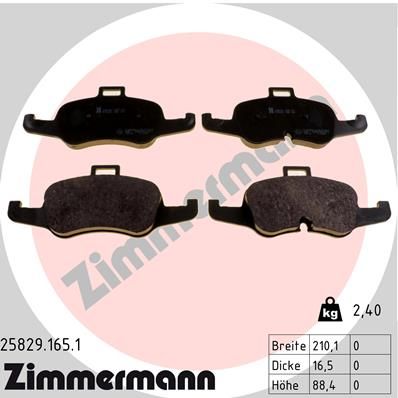 Brake Pad Set, disc brake ZIMMERMANN 25829.165.1