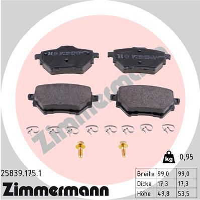 ZIMMERMANN 25839.175.1 Brake Pad Set, disc brake