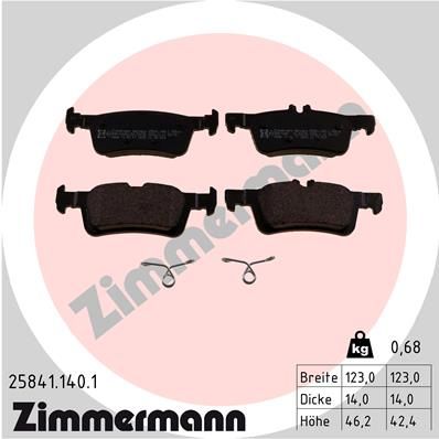 ZIMMERMANN 25841.140.1 Brake Pad Set, disc brake