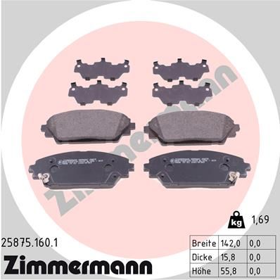 Brake Pad Set, disc brake ZIMMERMANN 25875.160.1